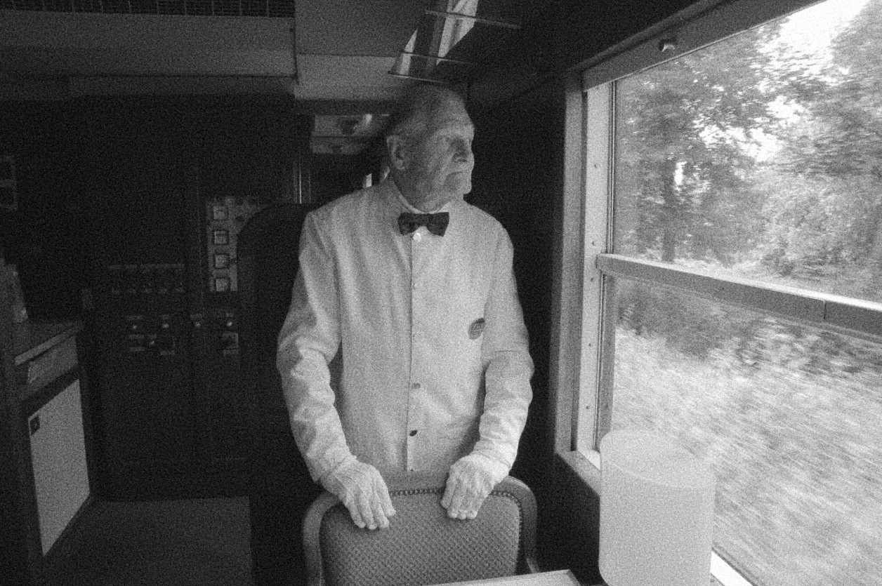Waiter in a historical carriage